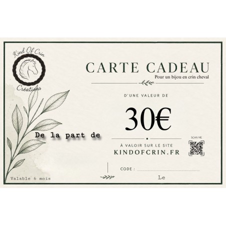 Carte cadeau à offrir 30€